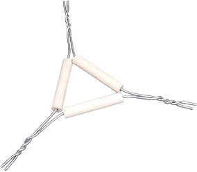 Triangles, Iron Wire (16ga) galv. with plain clay pipe stems